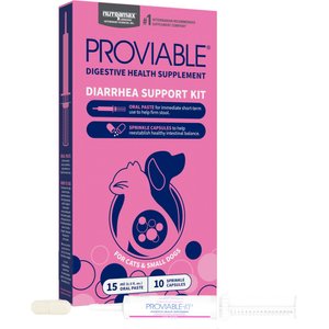 Nutramax Proviable Probiotics & Prebiotics Digestive Health Supplement for Small Dogs & Cats, 15 mL paste, 10 capsules