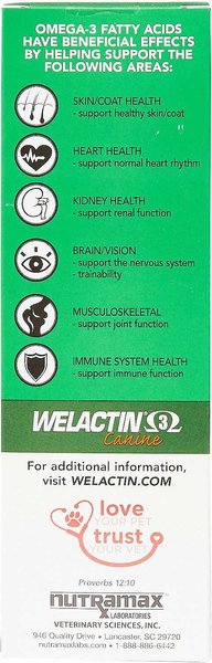 Show full view: Nutramax Welactin Canine Omega-3 Liquid + Dasuquin with MSM Soft Chews Joint Health Large Dog Supplement slide 3 of 7