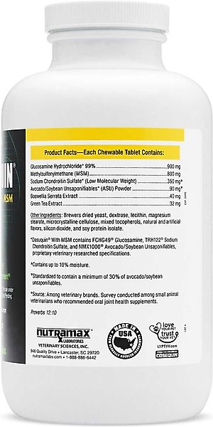 Show full view: Nutramax Welactin Canine Omega-3 Softgel Capsules + Dasuquin with MSM Joint Health Chewable Tablets Large Dog Supplement slide 7 of 10