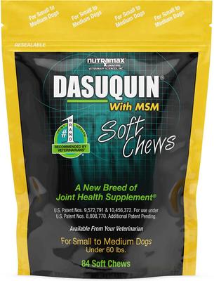 Show full view: Nutramax Welactin Canine Omega-3 Softgel Capsules + Dasuquin with MSM Soft Chews Joint Health Small/Medium Dog Supplement slide 6 of 8