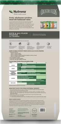 Show full view: Nutrena Country Feeds Duck & All Flock Starter Crumble Poultry Feed, 50-lb bag slide 2 of 4