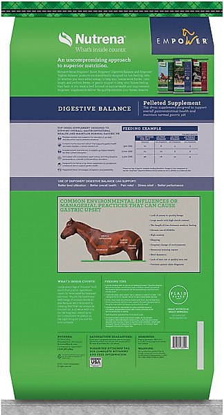 Show full view: Nutrena Empower Digestive Balance Horse Supplement, 40-lb bag slide 4 of 10