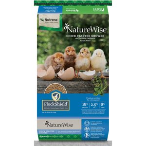 Nutrena NatureWise Chick Starter Grower Medicated 18% Protein Crumbles Poultry Feed, 40-lb bag