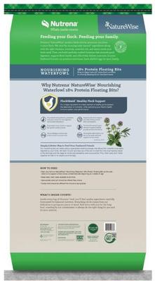 Show full view: Nutrena NatureWise Nourishing Waterfowl 18% Protein Floating Bits Duck Food, 30-lb bag slide 8 of 9