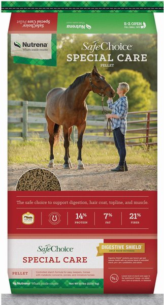 Show full view: Nutrena SafeChoice Special Care Horse Feed, 50-lb bag slide 1 of 8