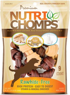 Show full view: Nutri Chomps 4" Assorted Flavor Knots Dog Treats, 9 count slide 1 of 10