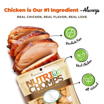 Show full view: Nutri Chomps 4" Milk Flavor Knots Dog Treats, 9 count slide 5 of 9