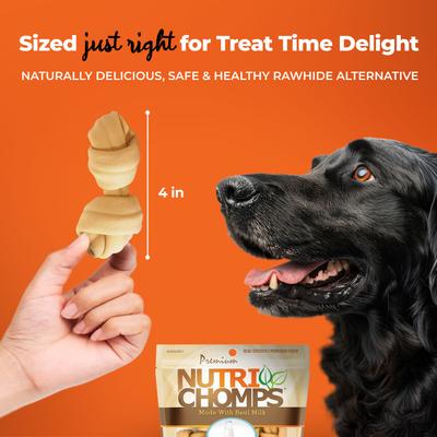 Show full view: Nutri Chomps 4" Milk Flavor Knots Dog Treats, 9 count slide 7 of 9