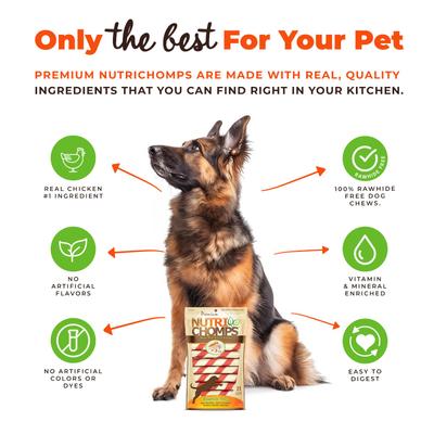 Show full view: Nutri Chomps 6-inch Chicken Wrapped Twist Chew Dog Treats, 21 count slide 5 of 10