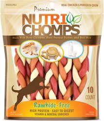 Nutri Chomps 6" Mixed Flavor Braid Dog Treats, 10 count