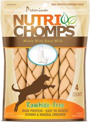 Nutri Chomps 9-in Milk Flavor Braid Dog Treats, 4 count