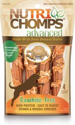 Nutri Chomps Advanced Twists Peanut Butter Flavor Dog Treats, 4 count