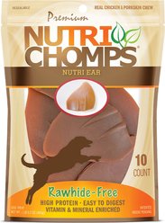 Nutri Chomps Chicken Flavor Ears Dog Treats, 10 count