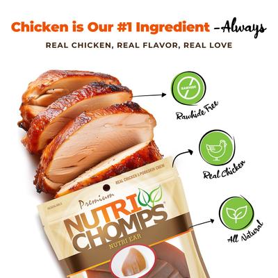 Show full view: Nutri Chomps Chicken Flavor Ears Dog Treats, 10 count slide 5 of 10
