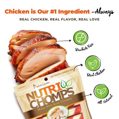 Show full view: Nutri Chomps Chicken Twist with Flavor Wrap Dog Treats, 15 count slide 4 of 10