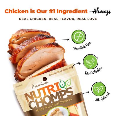 Show full view: Nutri Chomps Chicken Twist with Flavor Wrap Dog Treats, 4 count slide 4 of 10