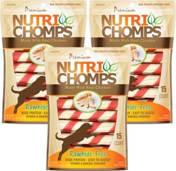 Nutri Chomps Chicken Twist with Flavor Wrap Dog Treats, 45 count slide 1 of 7