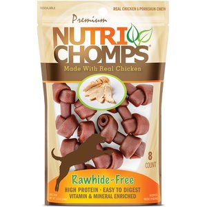 Nutri Chomps Mini Chicken Knot Dog Treats, 8 count