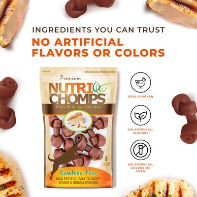 Show full view: Nutri Chomps Mini Chicken Knot Dog Treats, 8 count slide 7 of 10