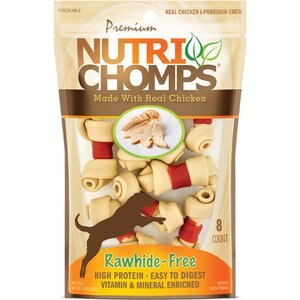 Nutri Chomps Mini Chicken Knot with Flavor Wrap Dog Treats, 8 count