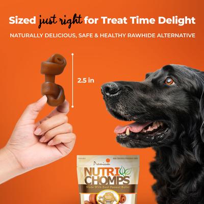 Show full view: Nutri Chomps Mini Peanut Butter Flavor Knots Dog Treats, 8 count slide 6 of 9