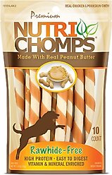 Nutri Chomps Mini Peanut Butter Flavor Twist Dog Treats, 10 count