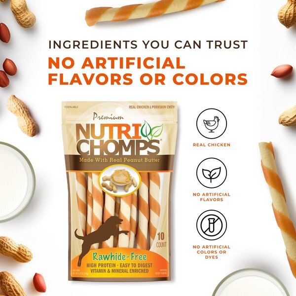 Nutri Chomps Mini Peanut Butter Flavor Twist Dog Treats