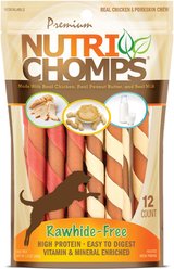 Nutri Chomps Mini Twists Chicken, Peanut Butter & Milk Flavor Variety Pack Dog Treats, 12 count