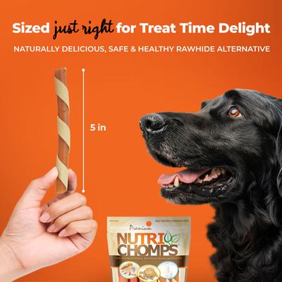 Show full view: Nutri Chomps Mini Twists Chicken, Peanut Butter & Milk Flavor Variety Pack Dog Treats, 12 count slide 6 of 11