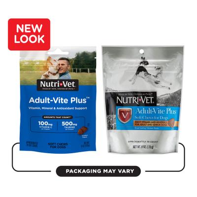 Show full view: Nutri-Vet Adult-Vite Soft Chews Multivitamin for Dogs, 6-oz bag slide 10 of 11