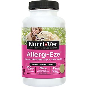 Nutri-Vet Allerg-Eze Chewable Tablets Respiratory Supplement for Dogs, 60 count