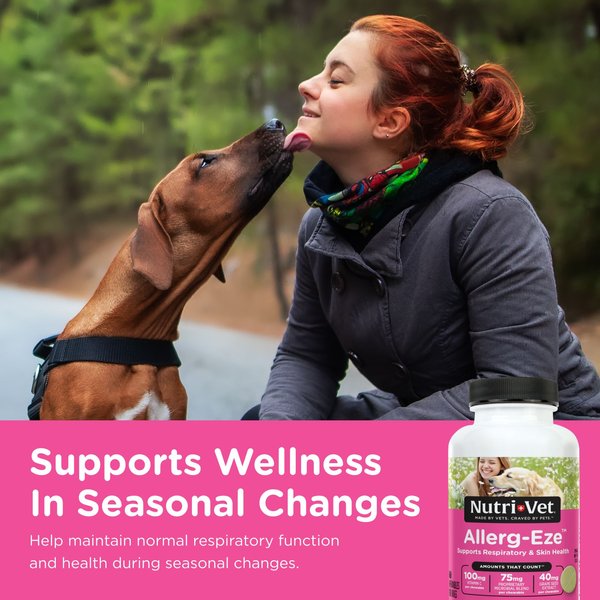 Show full view: Nutri-Vet Allerg-Eze Chewable Tablets Respiratory Supplement for Dogs, 60 count slide 2 of 10