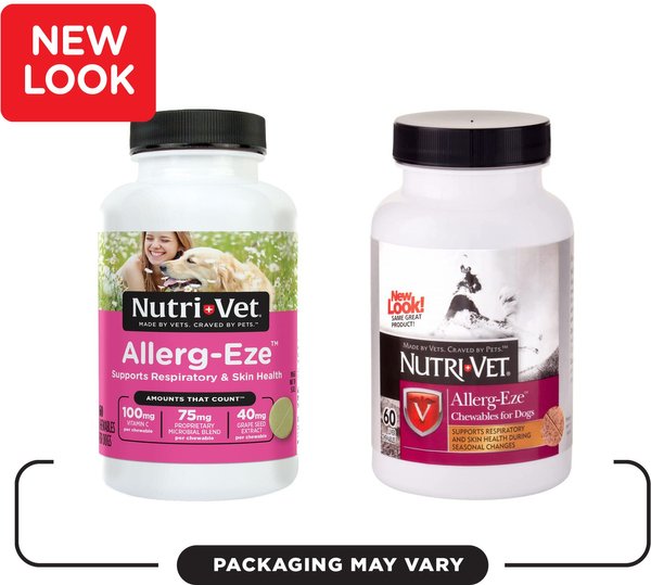 Show full view: Nutri-Vet Allerg-Eze Chewable Tablets Respiratory Supplement for Dogs, 60 count slide 9 of 10