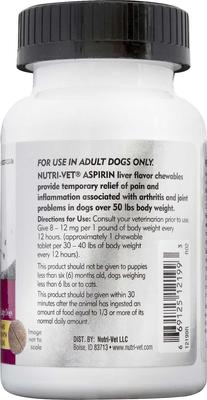 Show full view: Nutri-Vet Aspirin for Medium & Large Dogs Chewables, 75 count + Nutri-Vet Hip & Joint Advanced Strength Dog Chewables, 150 count slide 3 of 5