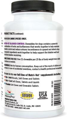 Show full view: Nutri-Vet Bladder Control Chewable Tablets Urinary Supplement for Dogs, 90 count slide 3 of 13