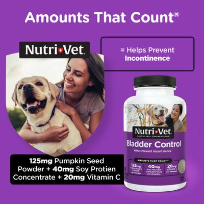 Show full view: Nutri-Vet Bladder Control Chewable Tablets Urinary Supplement for Dogs, 90 count slide 6 of 13