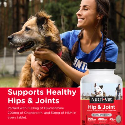 Show full view: Nutri-Vet Extra Strength Chewable Tablets Joint Supplement for Dogs, 120 count slide 4 of 12