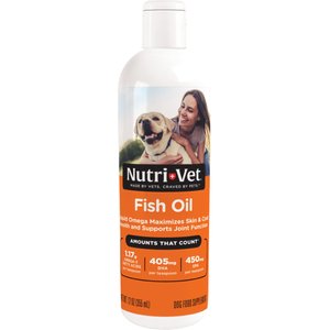 Nutri-Vet Fish Oil Omega-3 Liquid Skin & Coat Supplement for Dogs, 12-fl oz bottle