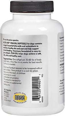 Show full view: Nutri-Vet Fish Oil Softgels Skin & Coat Supplement + Multi-Vite Chewable Supplement for Dogs slide 3 of 8