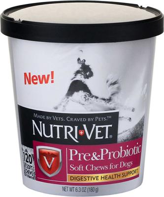 Show full view: Nutri-Vet Fish Oil Softgels Skin & Coat Supplement + Pre & Probiotics Soft Chews Digestive Supplement for Dogs slide 6 of 9
