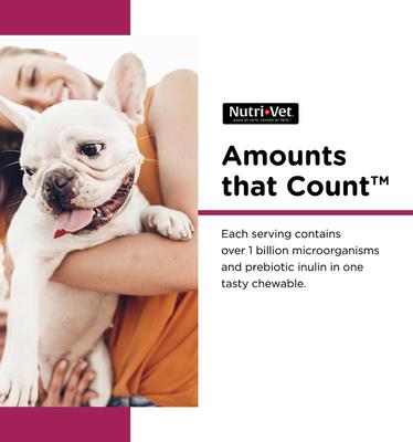 Show full view: Nutri-Vet Fish Oil Softgels Skin & Coat Supplement + Pre & Probiotics Soft Chews Digestive Supplement for Dogs slide 8 of 9