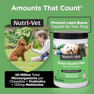Show full view: Nutri-Vet Grass Guard Max Chewable Tablets Urinary & Lawn Protection Supplement for Dogs, 365 count slide 6 of 11