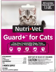 Nutri-Vet Guard Plus Flea & Tick Treatment for Cats, over 1.5 lbs, 3 doses
