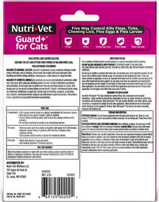 Show full view: Nutri-Vet Guard Plus Flea & Tick Treatment for Cats, over 1.5 lbs, 3 doses slide 2 of 8