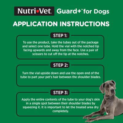 Show full view: Nutri-Vet Guard Plus Flea & Tick Treatment for Large Dogs, 89-132 lbs, 3 doses slide 5 of 8