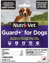 Nutri-Vet Guard Plus Flea & Tick Treatment for Medium Dogs, 23-44 lbs, 3 doses