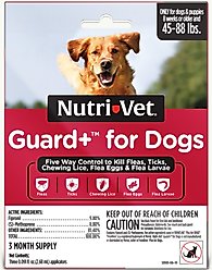 Nutri-Vet Guard Plus Flea & Tick Treatment for Medium Dogs, 45-88 lbs, 3 doses