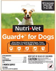 Nutri-Vet Guard Plus Flea & Tick Treatment for X-Small Dogs, 5-22 lbs, 3 doses
