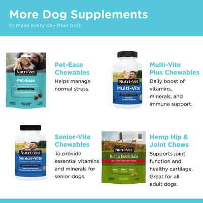 Show full view: Nutri-Vet Hemp Peanut Butter & Honey Flavor Calming Soft Chew Supplement for Adult Dogs, 12.7-oz slide 7 of 10