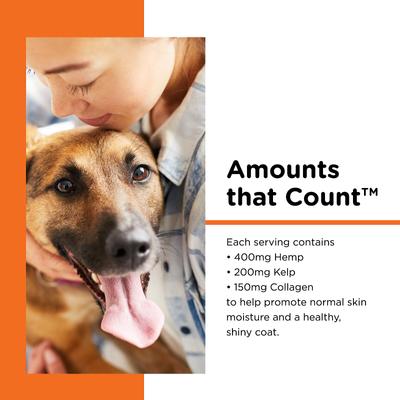 Show full view: Nutri-Vet Hemp Peanut Butter & Honey Flavor Skin & Coat Soft Chew Supplement for Adult Dogs, 12.7-oz slide 4 of 10